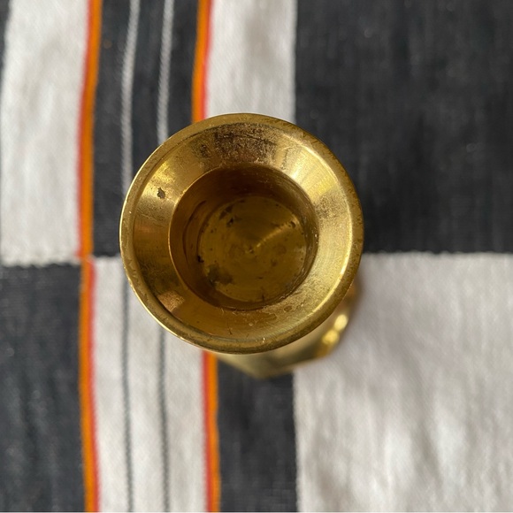 Vintage Solid Brass Candlestick holder. Fits tapered candles. 7”x3” - Picture 6 of 7